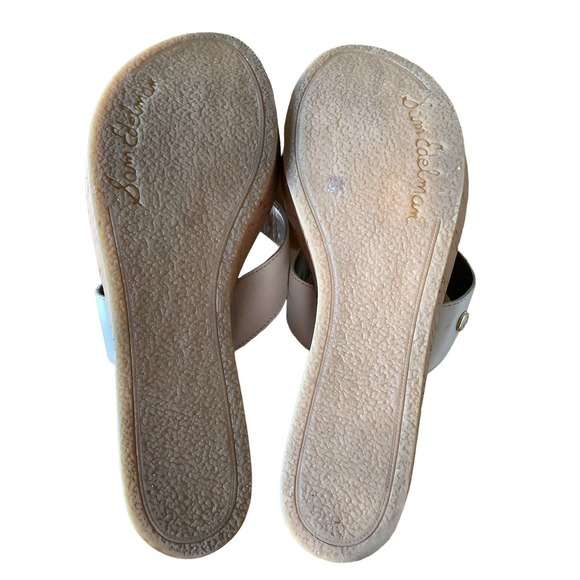 Sam Edelman “Romy” White Leather Thong Style Wedge Sandals 10M - Picture 7 of 9